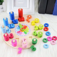Load image into Gallery viewer, Preschool Baby Montessori Toys Early Education Teaching Aids Math Toys Digital Clock Wooden Toy Count Geometric Shape Matching