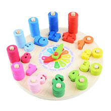 Load image into Gallery viewer, Preschool Baby Montessori Toys Early Education Teaching Aids Math Toys Digital Clock Wooden Toy Count Geometric Shape Matching