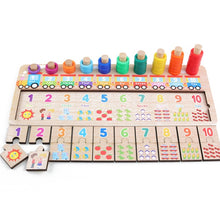 Load image into Gallery viewer, Preschool Baby Montessori Toys Early Education Teaching Aids Math Toys Digital Clock Wooden Toy Count Geometric Shape Matching