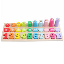 Load image into Gallery viewer, Preschool Baby Montessori Toys Early Education Teaching Aids Math Toys Digital Clock Wooden Toy Count Geometric Shape Matching