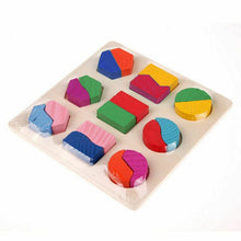 Load image into Gallery viewer, Formes géométriques en bois tri maths Montessori Puzzle préscolaire apprentissage jeu éducatif bébé bambin jouets pour enfants
