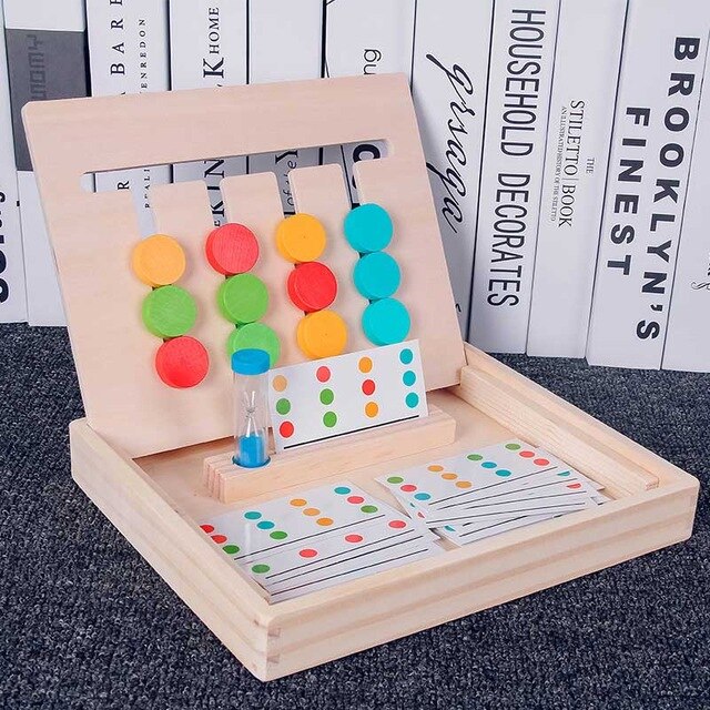 Montessori Toy Colors and Fruits Double Sided Matching Game Logical Reasoning Training Kids Educational Toys Children Wooden Toy