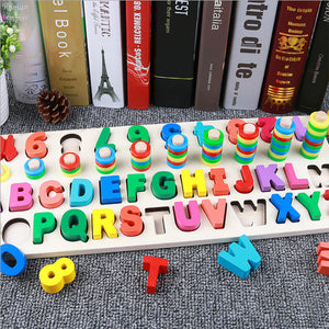 Preschool Wooden Montessori Toys Count Geometric Shape Cognition Match Baby Early Education Teaching Aids Math Toys For Children