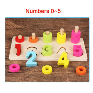 Preschool Wooden Montessori Toys Count Geometric Shape Cognition Match Baby Early Education Teaching Aids Math Toys For Children