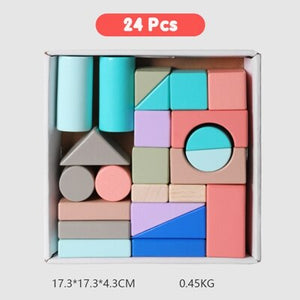 Kids Toys Montessori Wooden Toys Geometric Assembling Building Blocks Baby Early Learning Educational Toys For Children Gift