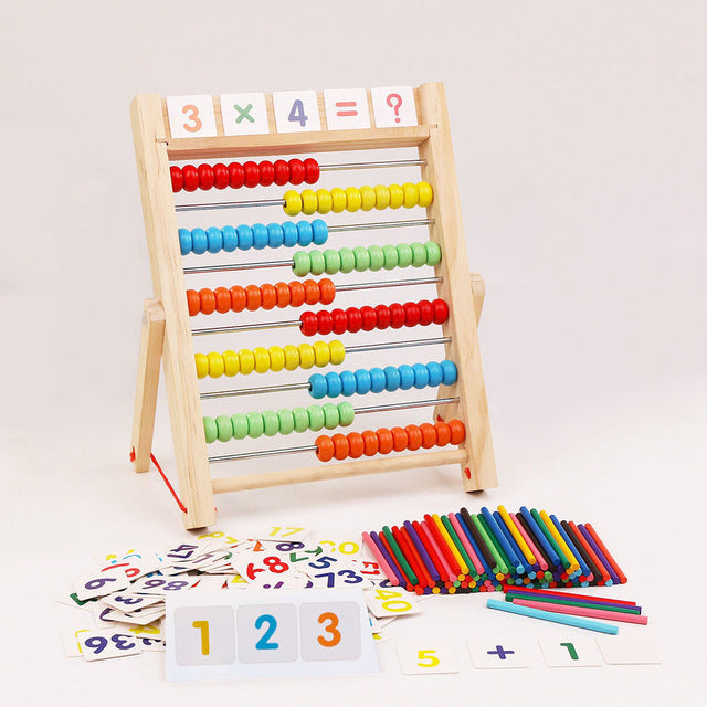 Multifunction Abacus Learning Stand Wooden Montessori Toys Counting Cognition Board Early Educational Math Toy For Children Gift