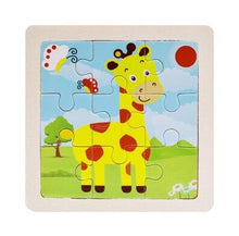 Load image into Gallery viewer, Mini Size 11*11CM Kids Toy Wood Puzzle Wooden 3D Puzzle Jigsaw for Children Baby Cartoon Animal/Traffic Puzzles Educational Toy
