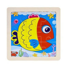Load image into Gallery viewer, Mini Size 11*11CM Kids Toy Wood Puzzle Wooden 3D Puzzle Jigsaw for Children Baby Cartoon Animal/Traffic Puzzles Educational Toy
