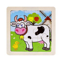 Load image into Gallery viewer, Mini Size 11*11CM Kids Toy Wood Puzzle Wooden 3D Puzzle Jigsaw for Children Baby Cartoon Animal/Traffic Puzzles Educational Toy
