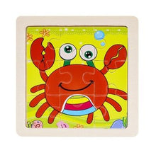Load image into Gallery viewer, Mini Size 11*11CM Kids Toy Wood Puzzle Wooden 3D Puzzle Jigsaw for Children Baby Cartoon Animal/Traffic Puzzles Educational Toy
