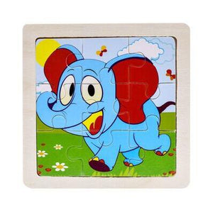 Mini Size 11*11CM Kids Toy Wood Puzzle Wooden 3D Puzzle Jigsaw for Children Baby Cartoon Animal/Traffic Puzzles Educational Toy