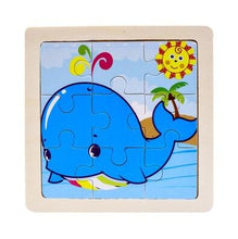 Load image into Gallery viewer, Mini Size 11*11CM Kids Toy Wood Puzzle Wooden 3D Puzzle Jigsaw for Children Baby Cartoon Animal/Traffic Puzzles Educational Toy
