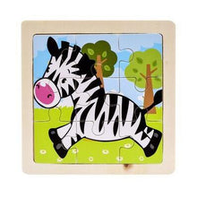 Load image into Gallery viewer, Mini Size 11*11CM Kids Toy Wood Puzzle Wooden 3D Puzzle Jigsaw for Children Baby Cartoon Animal/Traffic Puzzles Educational Toy
