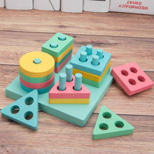 Load image into Gallery viewer, Baby Toys Wooden Blocks Shape Jointed Board Montessori Teaching Leaning Early Education Building Chopping Block Match Kids Toy
