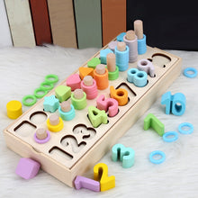 Load image into Gallery viewer, Montessori Wooden Toys Geometric Shape Matching Count Magnetic Fishing Toys Math Early Educational Busy Board Toys For Children

