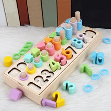 Load image into Gallery viewer, Montessori Wooden Toys Geometric Shape Matching Count Magnetic Fishing Toys Math Early Educational Busy Board Toys For Children
