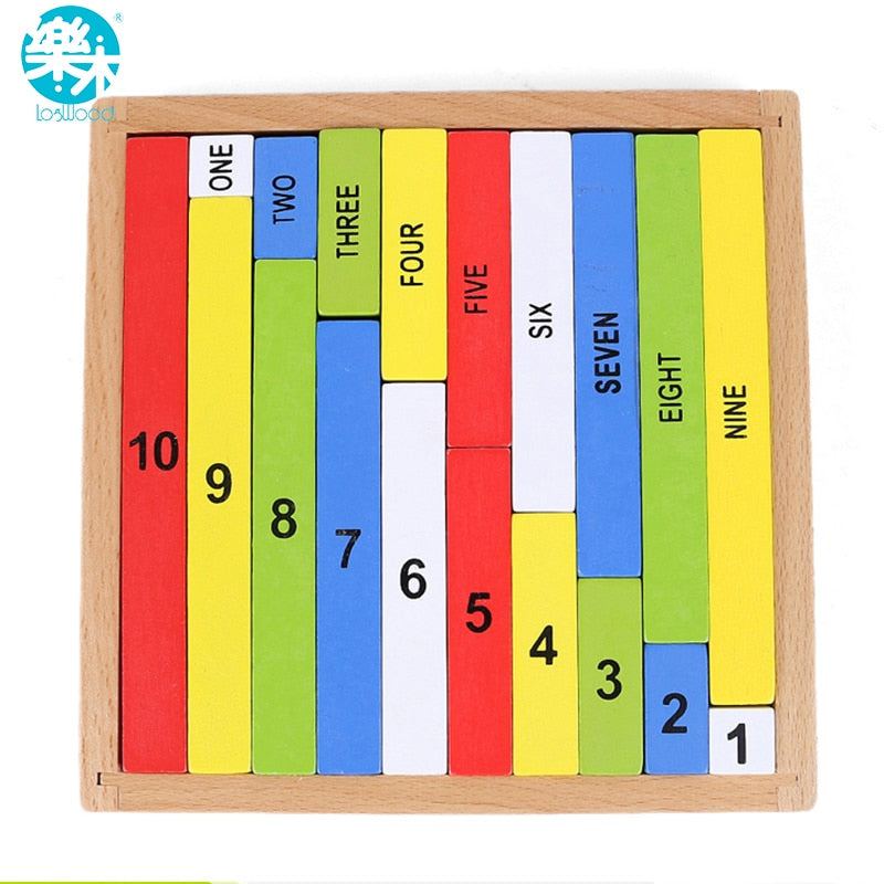 Montessori Education Wooden Toys 1-10 Digit Cognitive Math Toy Teaching Logarithm Version Kid Early Learning Digit box