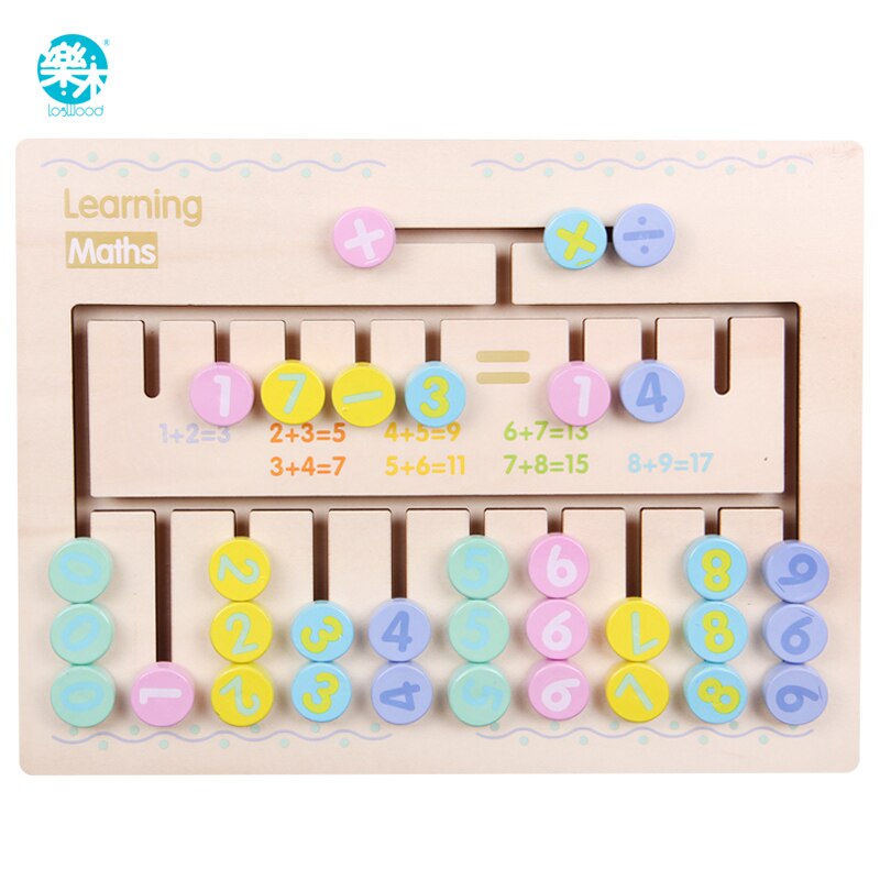 Children Wooden Math Toys Montessori Materials Learning To Count Numbers Matching Digital match Early Education Teaching